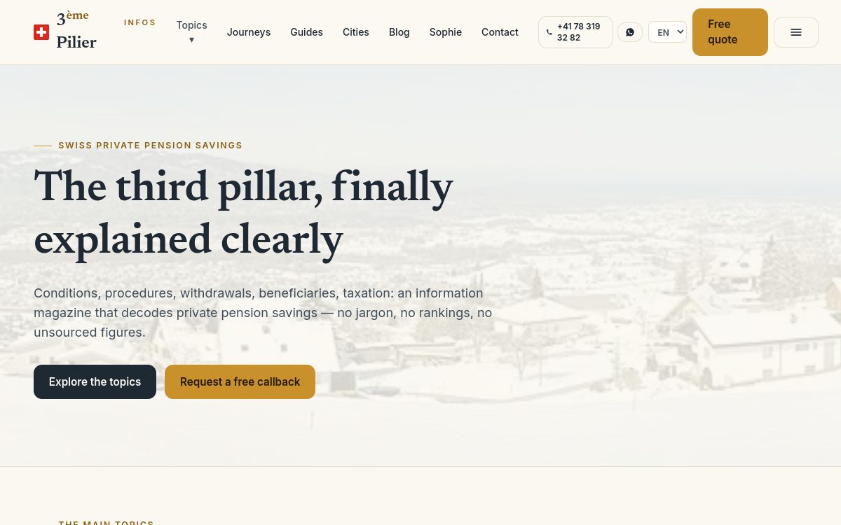 3ème Pilier Infos website preview